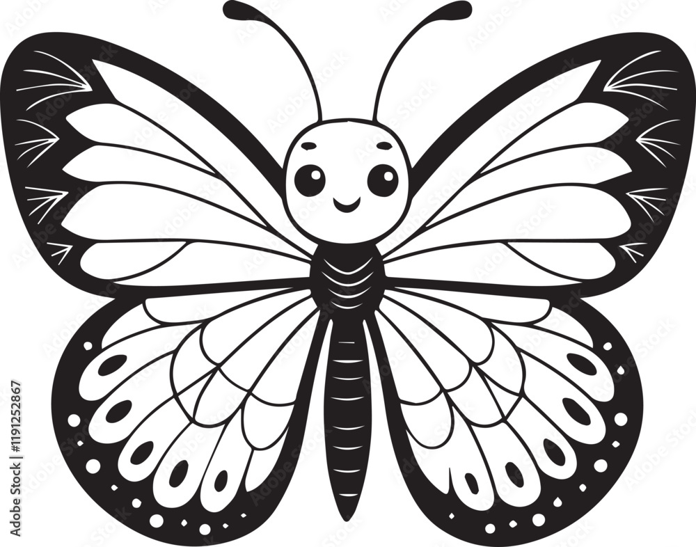 Fototapeta premium black and white butterfly