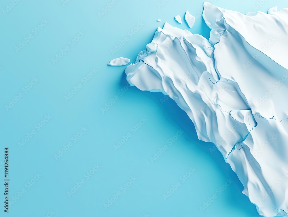 Obraz premium Abstract glacier landscape with flowing, liquidlike ice textures, creative representation of melting