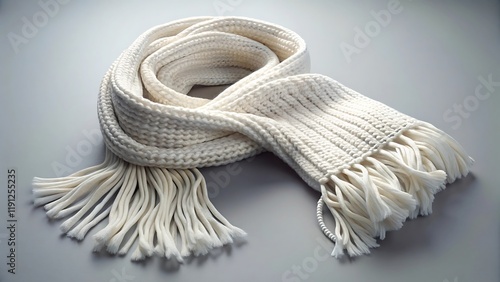 Cozy white knitted scarf