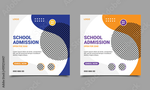 School admission social media post banner.