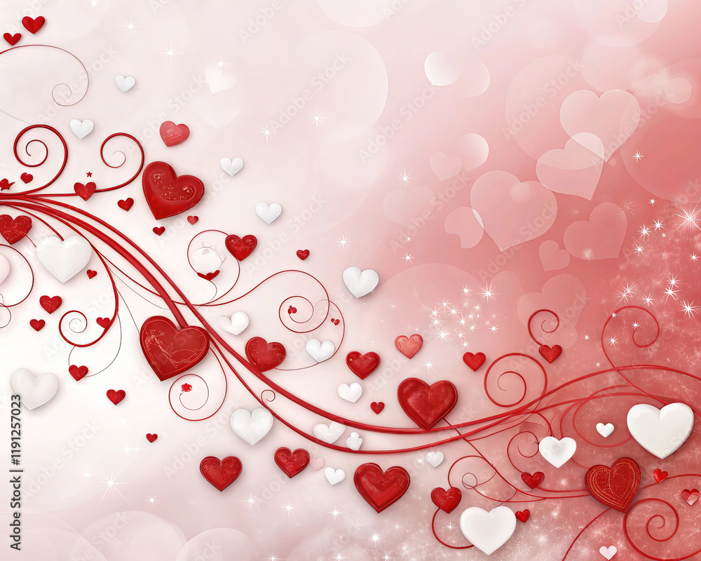Whimsical Hearts: A Dreamy Celebration of Love Background Whimsical Hearts: A Dreamy Celebration of Love Background