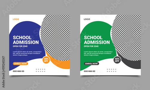 School admission social media post banner.