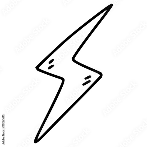 blitz lightning thunder hand drawn outline illustration