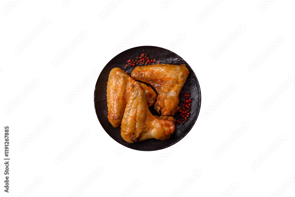 Grilled chicken wings with salt and spices