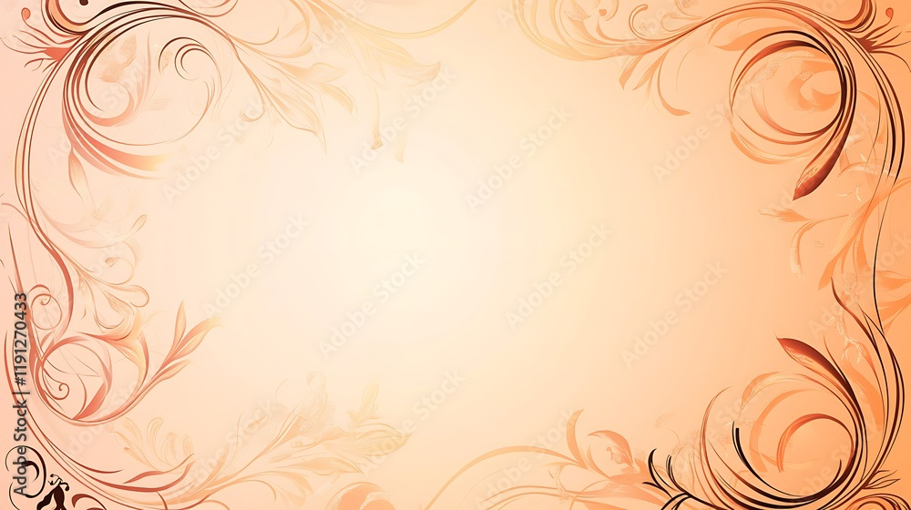Elegant Peach Floral Swirls Background Design Elegant Peach Floral Swirls Background Design