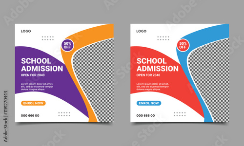 School admission social media post banner.