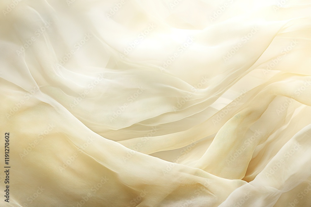 Fototapeta premium Soft, flowing beige fabric drapes elegantly.