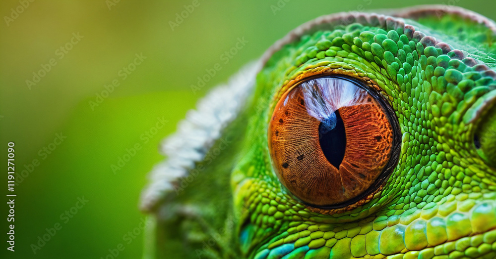 beautifull chameleon eye close up photo