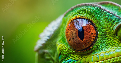Obraz na płótnie beautifull chameleon eye close up photo w salonie