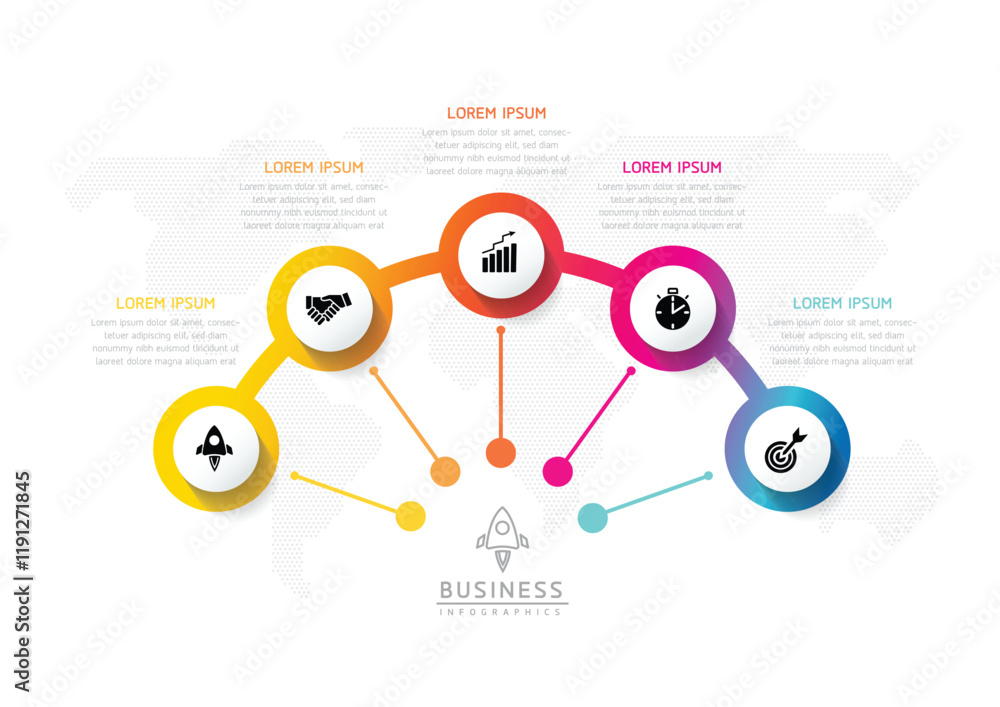 Obraz premium Vector business Presentation Connecting Steps Infographic Template