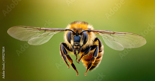 Obraz na płótnie bee Macro specimen, Flying insect , side front back w salonie