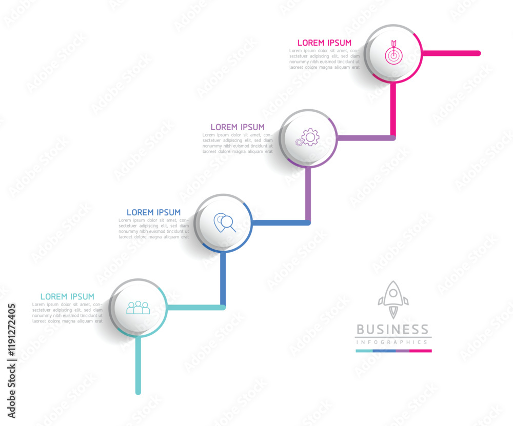 Obraz premium Vector business Presentation Connecting Steps Infographic Template