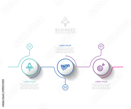 Vector business Presentation Connecting Steps Infographic Template