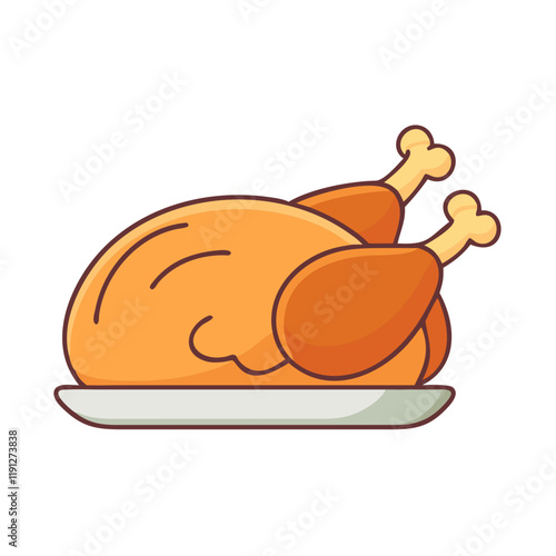 roast turkey vector icon, roast turkey vector illustration - simple illustration of roast turkey, perfect for logos and iconsroast turkey photo