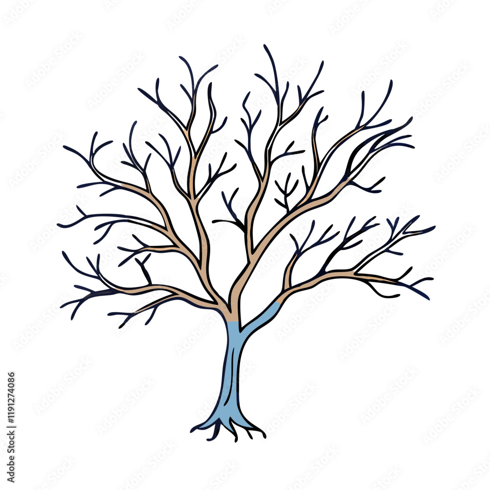 Obraz premium tree with bare branches vector icon, tree with bare branches vector illustration - simple illustration of tree with bare branches, perfect for logos and iconstree with bare branches