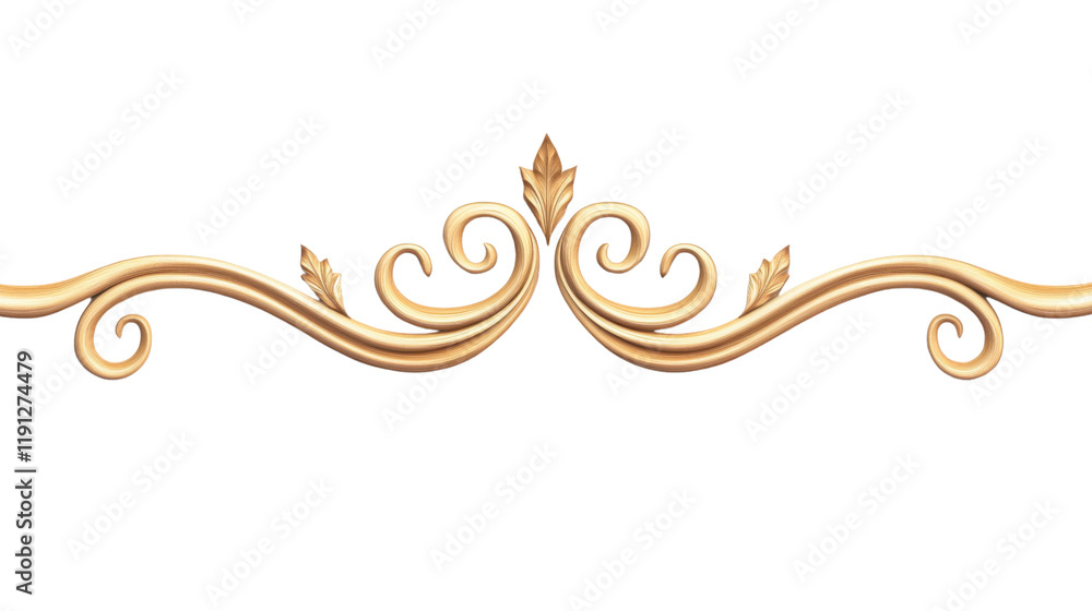 Fototapeta premium Elegant wave divider for sections transparent background