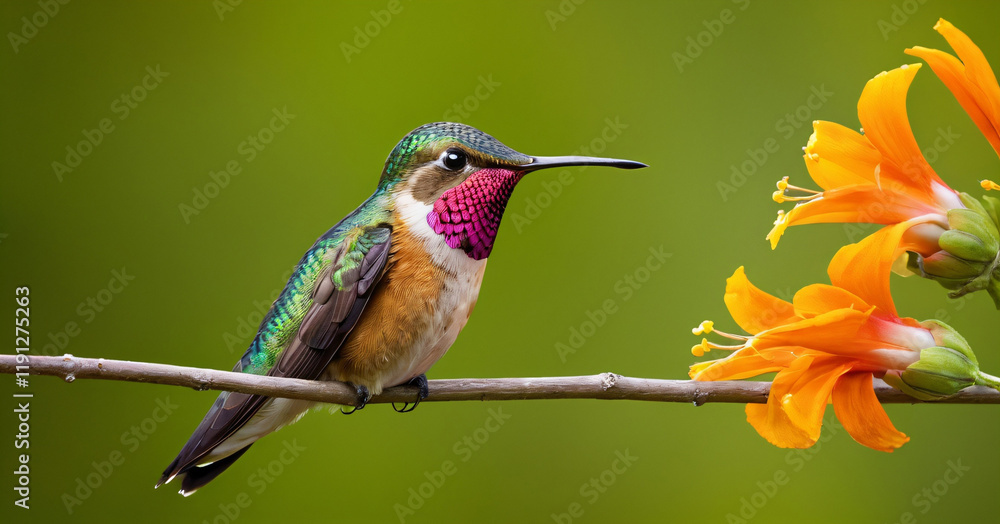 close up photo beautiful hummingbird
