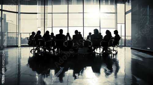 Business Meeting Discussing Key Issues at a Round Table