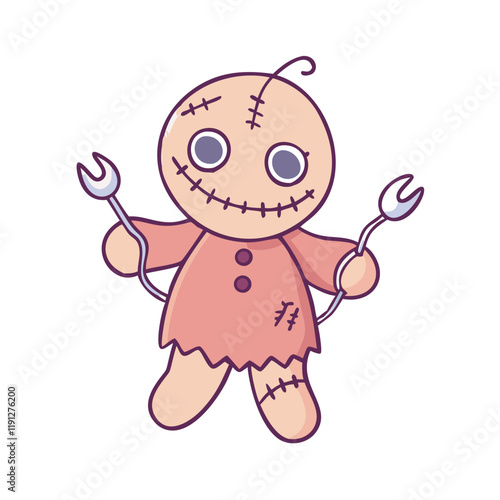 cursed doll vector icon, cursed doll vector illustration - simple illustration of cursed doll, perfect for logos and icons cursed doll