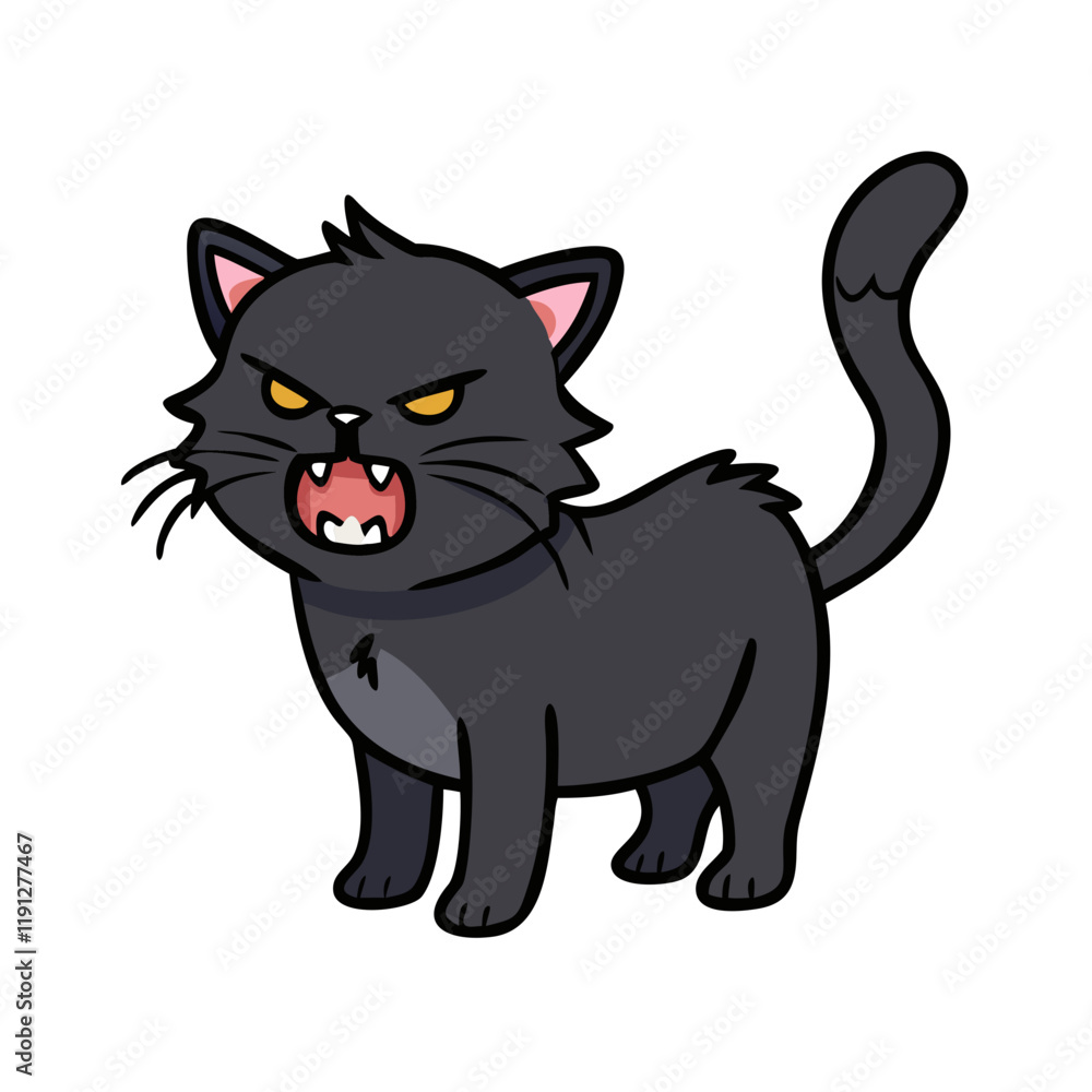 hissing black cat vector icon, hissing black cat vector illustration - simple illustration of hissing black cat, perfect for logos and icons hissing black cat hissing black cat vector icon, hissing black cat vector illustration - simple illustration of hissing black cat, perfect for logos and icons hissing black cat