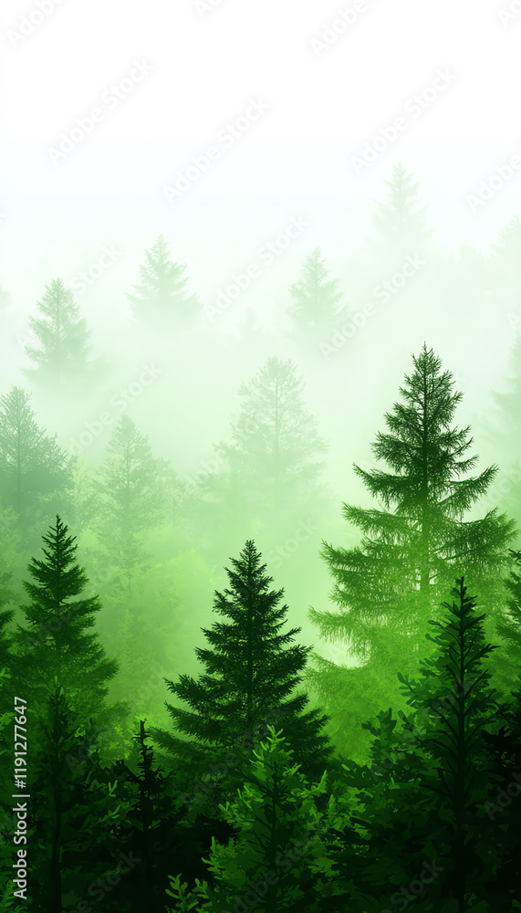 A serene forest landscape enveloped in soft mist, showcasing lush green trees and a tranquil atmosphere, perfect for relaxation. A serene forest landscape enveloped in soft mist, showcasing lush green trees and a tranquil atmosphere, perfect for relaxation.