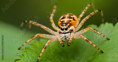 Obraz na płótnie European garden spider, diadem spider, cross spider and crowned orb weaver. w salonie