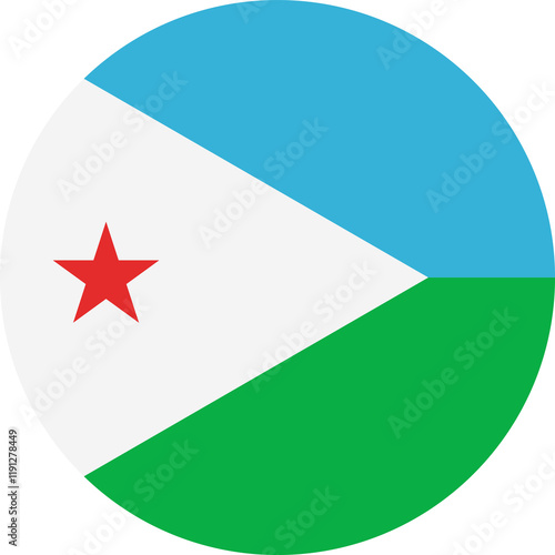Free Download Circle Flag Of Djibouti - GFXLoad