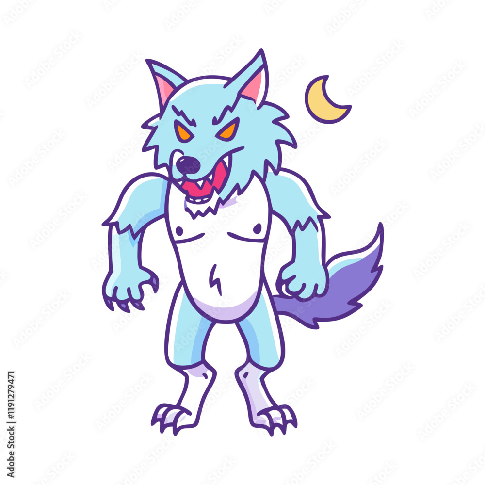 Fototapeta premium werewolf vector icon, werewolf vector illustration - simple illustration of werewolf, perfect for logos and icons werewolf