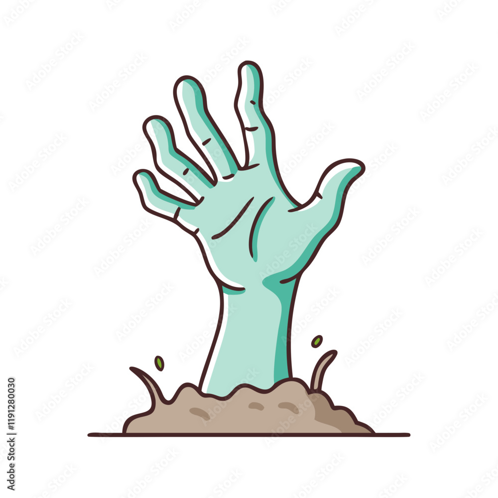Obraz premium zombie hand rising from ground icon, zombie hand rising from ground vector.