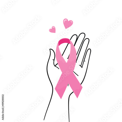 Vector ribbon banner for world cancer day