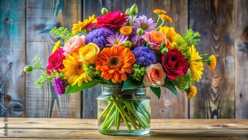 Wallpaper Mural A bouquet of colorful flowers arranged in a vase with fresh greenery, spring, flowers, nature Torontodigital.ca