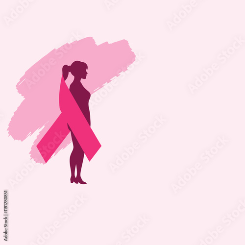 Vector ribbon banner for world cancer day