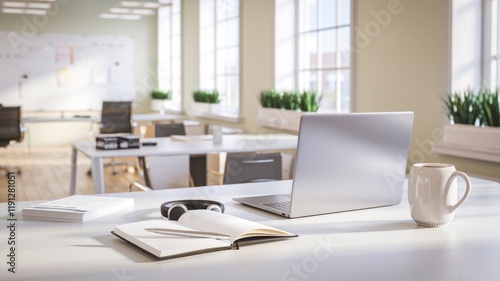 Modern Office Workspace - Productivity in Focus workspace laptop notebook