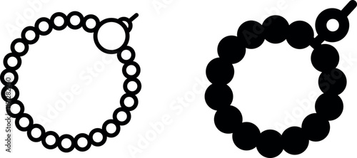 Islamic Prayer Beads Vector Icon Set: Spiritual and Sacred Designs