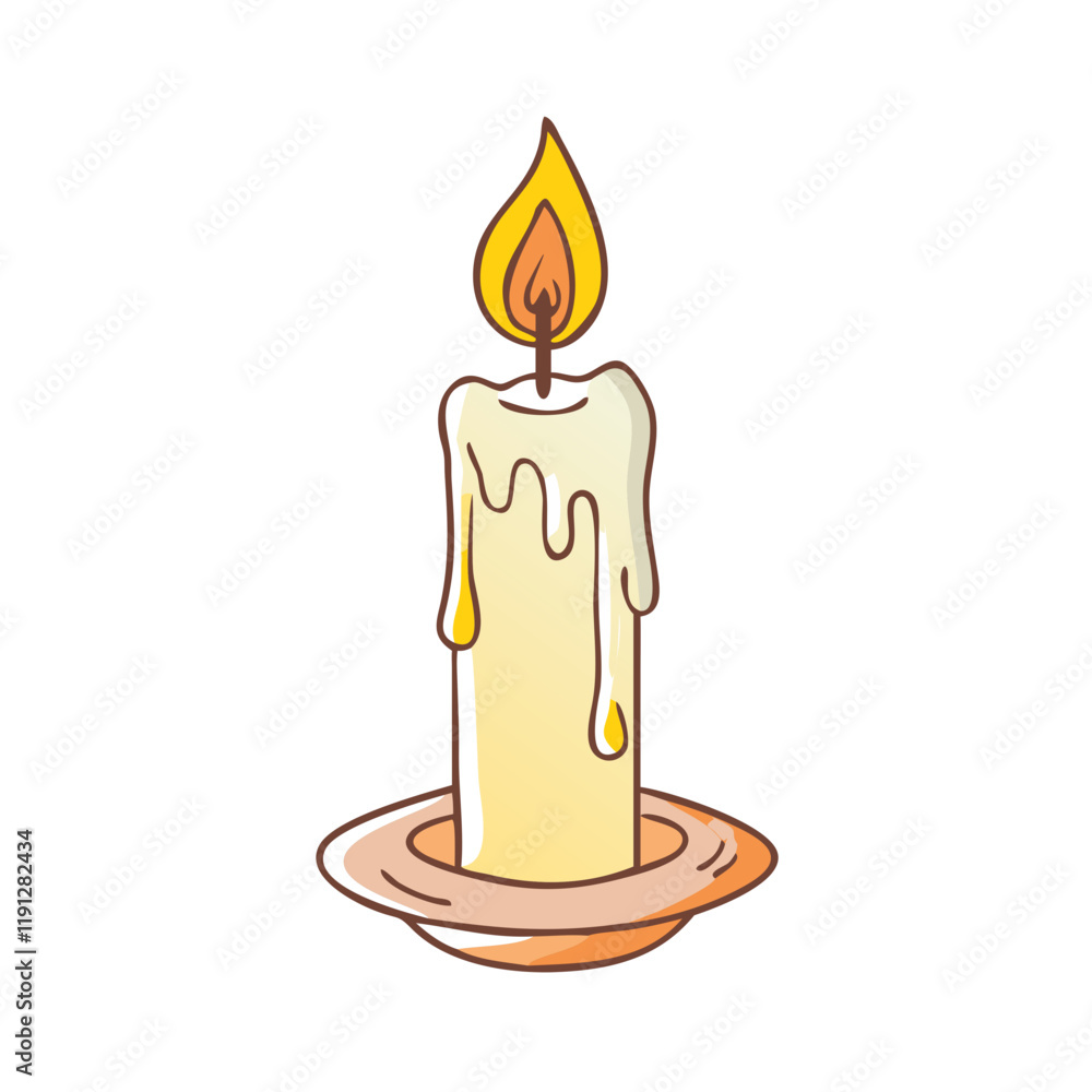 Obraz premium candlelight vector icon, candlelight vector illustration - simple illustration of candlelight, perfect for logos and iconscandlelight