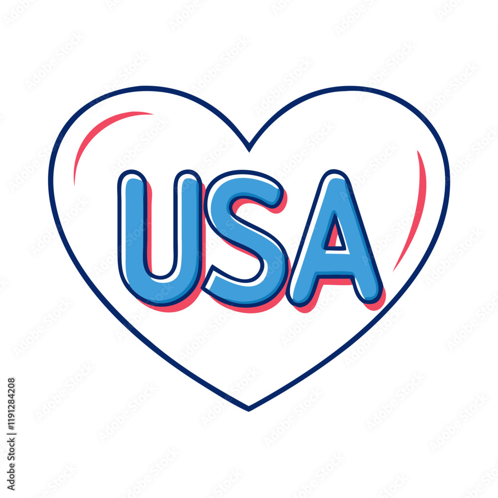 heart with usa text vector icon, heart with usa text vector illustration - simple illustration of heart with usa text, perfect for logos and icons heart with usa text heart with usa text vector icon, heart with usa text vector illustration - simple illustration of heart with usa text, perfect for logos and icons heart with usa text