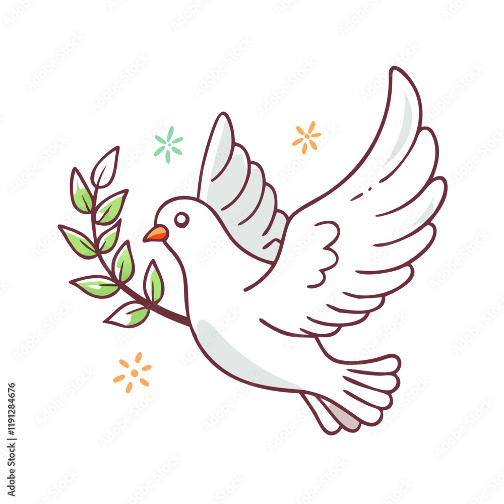 Obraz premium peace dove with olive branch icon, peace dove with olive branch vector
