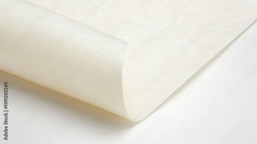 Creamy White Paper Rolled Elegantly Displaying Texture Creamy White Paper Rolled Elegantly Displaying Texture