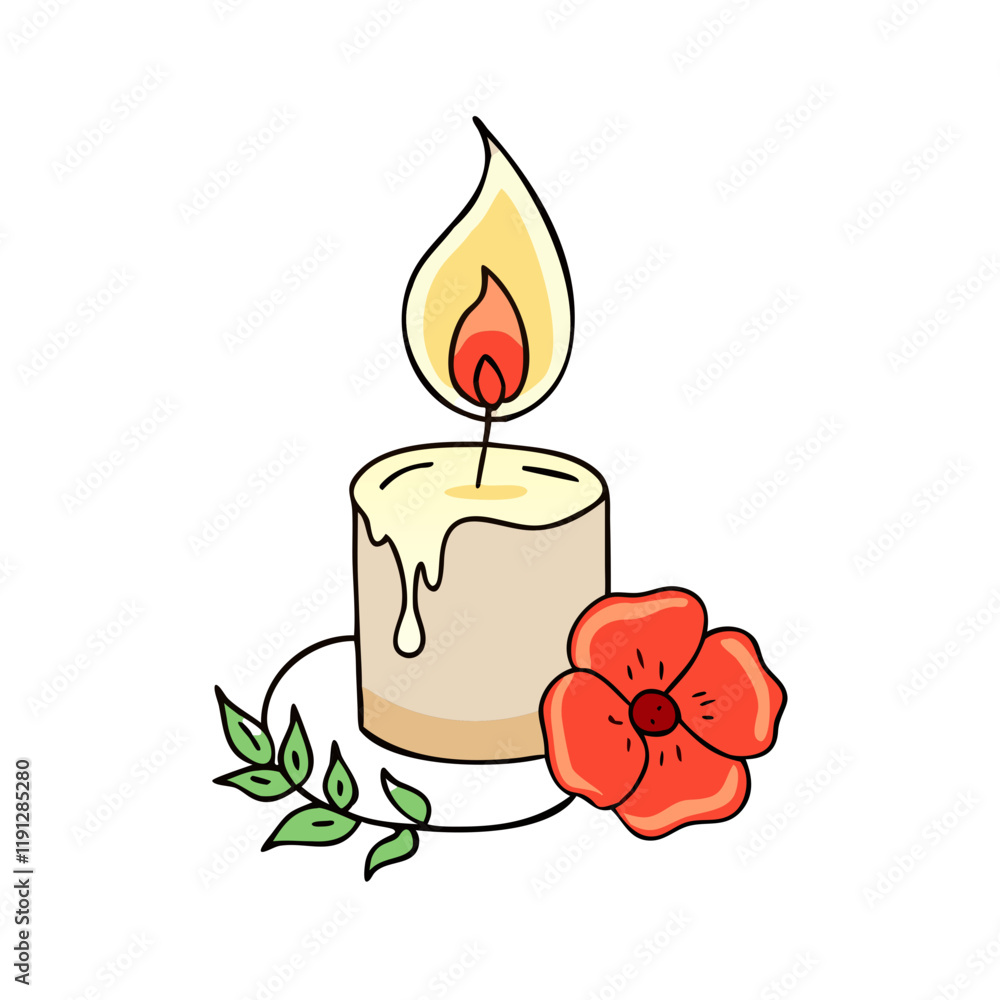 candle with poppy vector icon, candle with poppy vector illustration - simple illustration of candle with poppy, perfect for logos and icons candle with poppy candle with poppy vector icon, candle with poppy vector illustration - simple illustration of candle with poppy, perfect for logos and icons candle with poppy