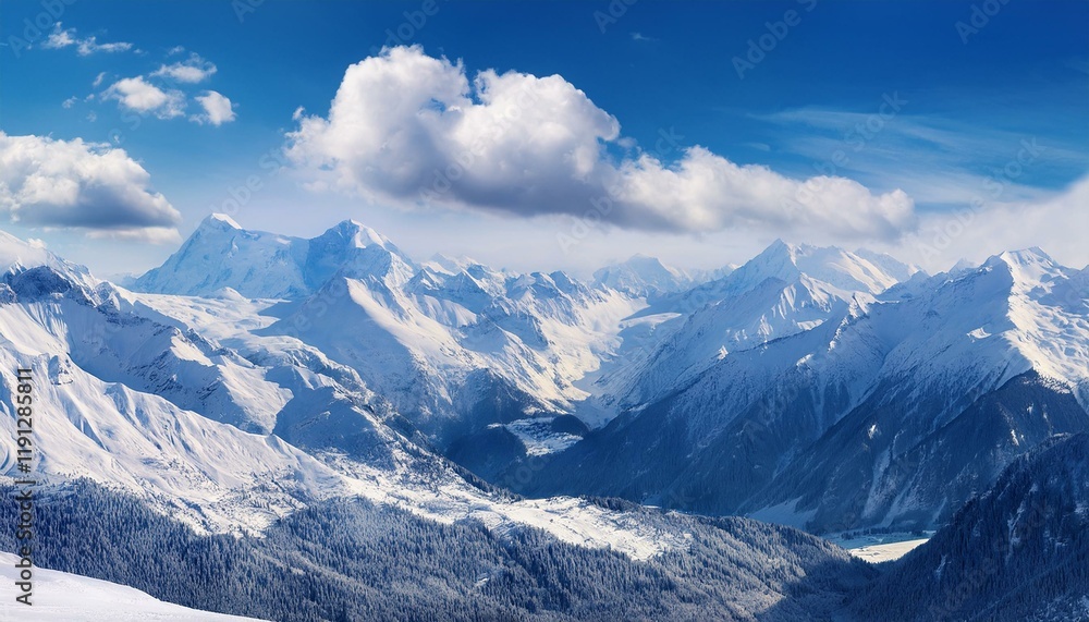 Fototapeta premium snow covered mountains, switzerland, cold, travel, panorama, view, mount, high, 