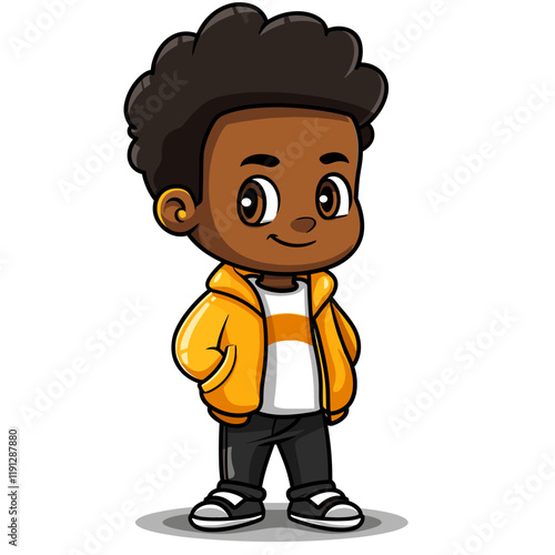 Cute little boy isolated on a white background. Vector illustration