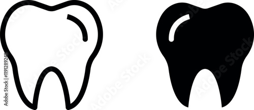 "Tooth Vector Icon Set - Dental Care and Oral Health Symbols"