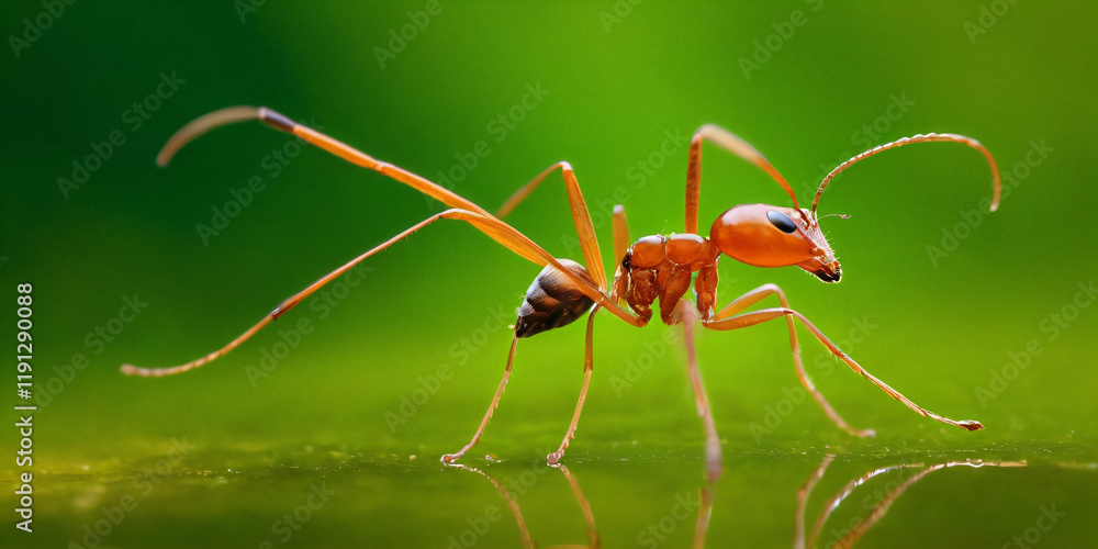 Weaver ant queen on glass.