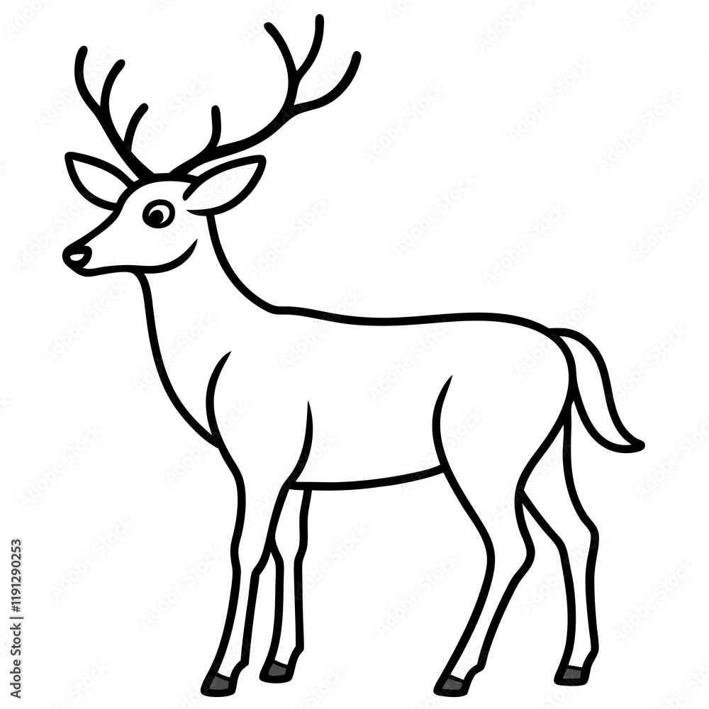 Reindeer line art vector illustration Reindeer line art vector illustration