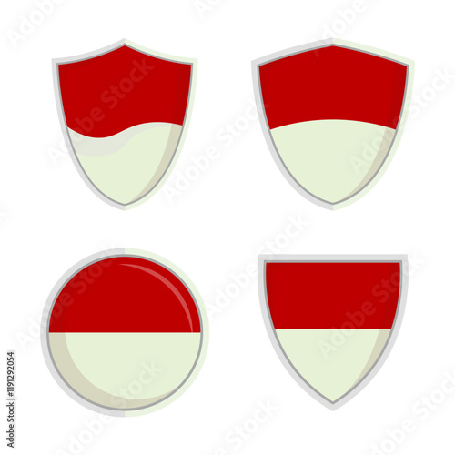 Free Download Indonesian National flag shield vector set - GFXLoad