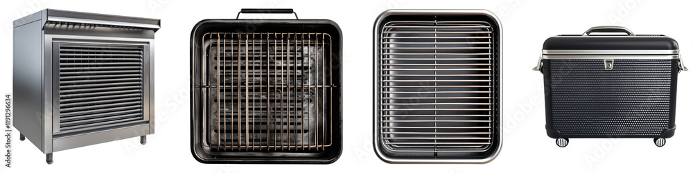 Cooler grill isolated on transparent background, Set of Cooler grill isolated on transparent background, Set of
