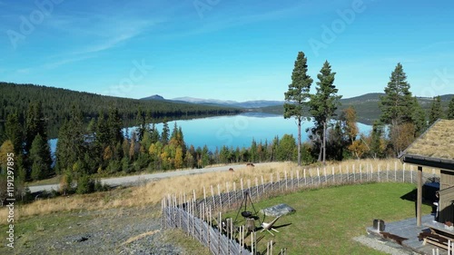 Clear day at a mountain lake