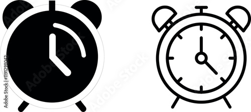 "Alarm Clock Icon Representing Time Management, Waking Up, and Precision in Daily Routines"