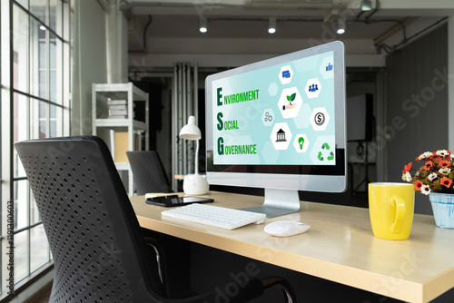 Wallpaper Mural ESG environmental social governance policy for modish business to set a standard to achieve high ESG score Torontodigital.ca