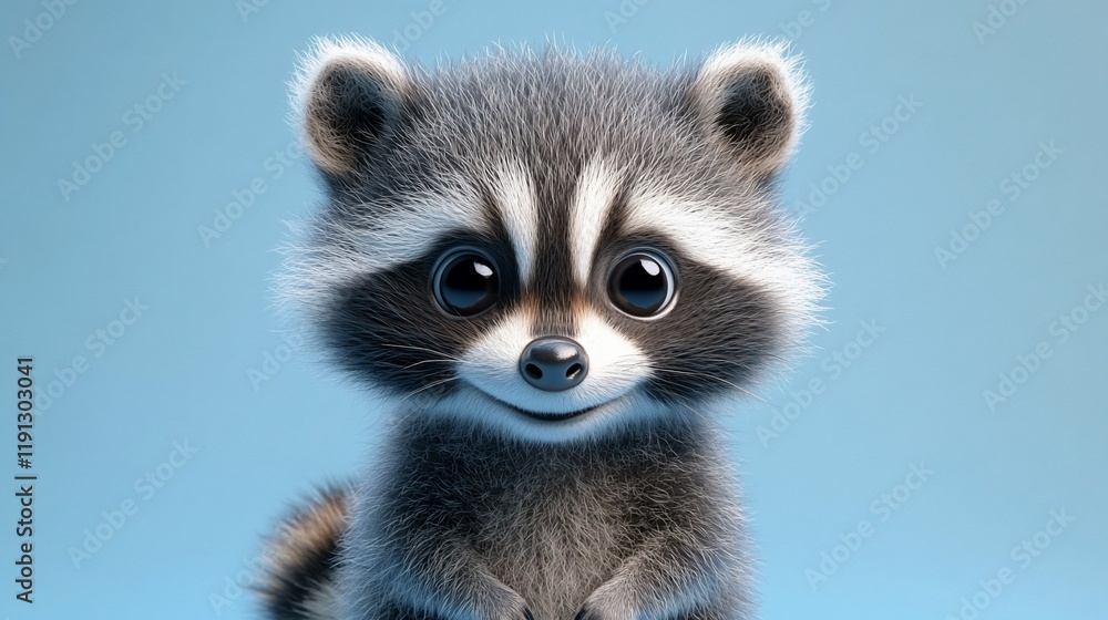 Adorable 3D Render of a Baby Raccoon Adorable 3D Render of a Baby Raccoon